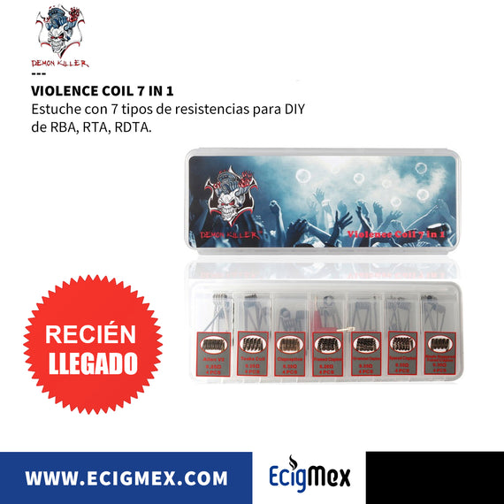 Resistencia para vaporizador Demon Killer Violence Coils Pack de 7 resistencias En 1