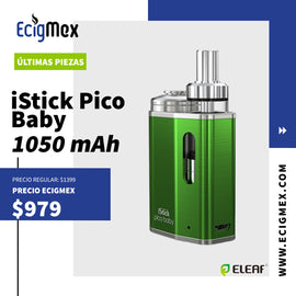 Kit Inicial Eleaf iStick Pico Baby 1050 mAh varios colores con sistema de bloqueo de botones