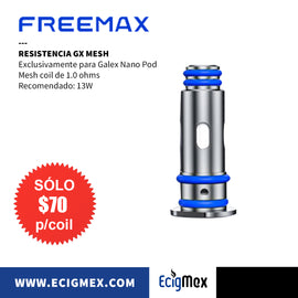 Resistencia para vaporizador Freemax GX Mesh Coil Exclusiva para GALEX Nano Pod Varias Capacidades