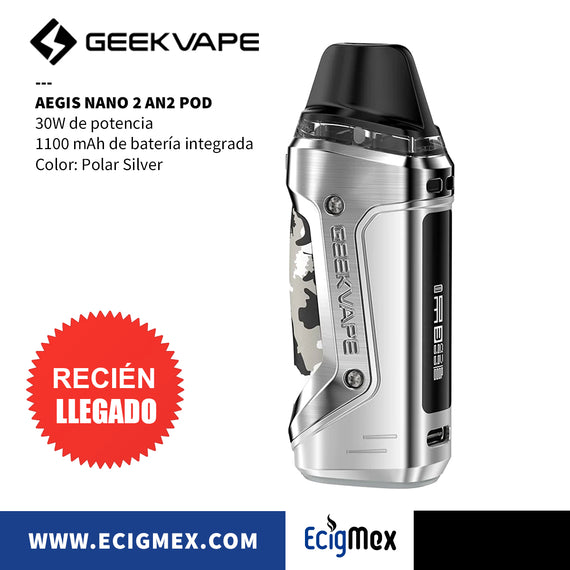 Kit Vapeador Geek Vape Aegis Nano 2 AN2 Batería Integrada 1100 mAh Potencia 30W Resistente al Agua-Polvo-Golpes Diseño Compacto