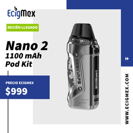 Kit Vapeador Geek Vape Aegis Nano 2 AN2 Batería Integrada 1100 mAh Potencia 30W Resistente al Agua-Polvo-Golpes Diseño Compacto