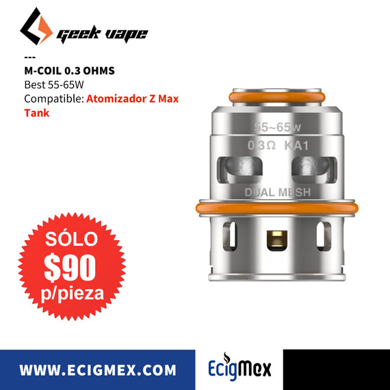 Resistencias Geek Vape Serie M-Coil Varias Capacidades compatibles con Atomizador Z Max Tank