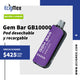 POD Desechable GEM BAR GB10000 650 mAh Diseño Estético con cuerpo indicador de Batería y Líquido Hasta 10,000 Vapeadas y 20 mL de Nic Salts