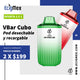 POD Desechable LINVO VBAR CUBO 400 mAh Hasta 5500 Vapeadas y 14 mL de Nic Salts