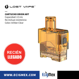 Cartucho para cigarro electrónico Lost Vape Orion Art con capacidad de 2.5 mL Transparente