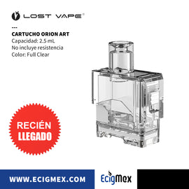 Cartucho para cigarro electrónico Lost Vape Orion Art con capacidad de 2.5 mL Transparente