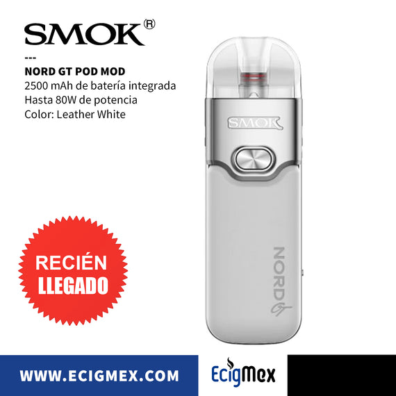 POD MOD Smok Nord GT 2500 mAh Hasta 80W de potencia Para RPM 3 coils Capacidad 5 mL y Pantalla OLED