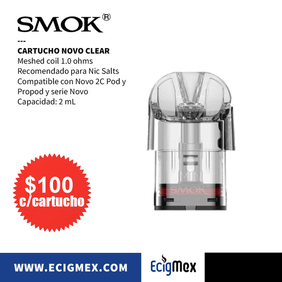 Cartucho para POD Kit Smok NOVO NOVO 2 NOVO 3 NOVO 2X y NOVO M con opciones Mesh y Dual Coils para vapeo MTL
