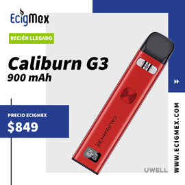 NUEVO POD Uwell Caliburn G3 Ahora con 900 mAh de Batería Integrada Nueva Pantalla OLED Integrada Cartucho para Nic Base y Sales de Nicotina