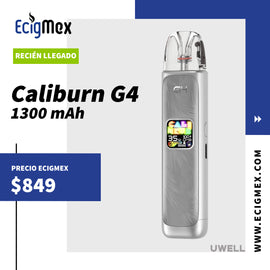 NUEVO POD Uwell Caliburn G4 Batería Integrada 1300 mAh 35W de potencia y Pantalla OLED Integrada con nuevo Cartucho GPP