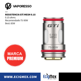 Resistencia Serie GTi Coil para Atomizador Vaporesso iTank e iTank 2 para Vaporizadores TARGET y Armour Max