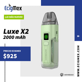 POD Inicial Vaporesso LUXE X2 Batería Integrada 2000 mAh Compatible con todos los Cartucho Luxe X y XR para GTX Coils