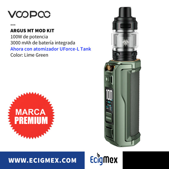 MOD Kit Voopoo Argus MT con UFORCE-L Tank 3000 mAh de batería integrada 100W de potencia Especificación IP68