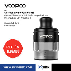 Cartucho Voopoo PnP X Pod  Versión DTL Capacidad 5 mL Nueva Plataforma PnP X Coils