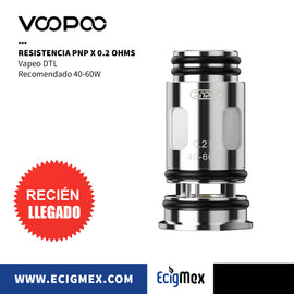 Resistencias Voopoo Plataforma PnP X Coils Nueva Tecnología Hasta 100 mL por coil