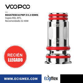 Resistencias Voopoo Plataforma PnP X Coils Nueva Tecnología Hasta 100 mL por coil