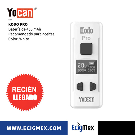 BOX MOD Yocan Kodo PRO 400 mAh Pantalla OLED para Múltiples funciones Voltaje Variable Compatible con cartuchos 510