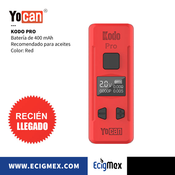 BOX MOD Yocan Kodo PRO 400 mAh Pantalla OLED para Múltiples funciones Voltaje Variable Compatible con cartuchos 510