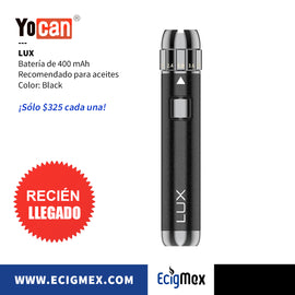 Batería Yocan Lux 510 de 400mAh Voltaje Variable Función de Precalentamiento Recomendada para aceites