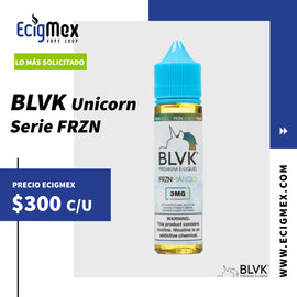 Líquido / Eliquid para vapeo BLVK Unicorn Serie FRZN Mentolados varios sabores 60 mL