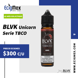 Líquido / Eliquid para vapeo BLVK Unicorn Serie TBCO Tabacos varios sabores 60 mL