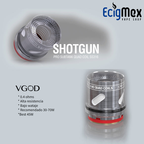 Resistencia Shotgun para vaporizador VGOD Pro Subtank Quad Coil varios ohms