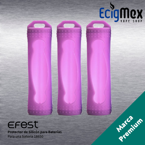 Funda protectora Efest Battery Silicone Case para 1 batería color morado