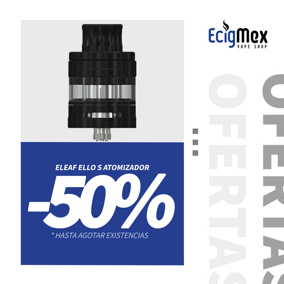 Atomizador Eleaf Ello S Tank Capacidad 2 mL con resistencias HW Potencia para Grandes Nubes ¡Oferta Exclusiva!
