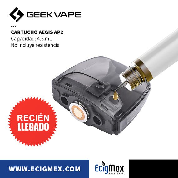 Cartucho Geek Vape Aegis AP2 Capacidad 4.5 mL Sin Resistencia Negro traslúcido