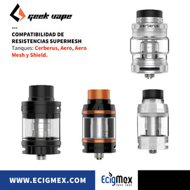 Resistencias Geek Vape Serie Supermesh X1 y X2 compatible con Cerberus Tank y Varios más
