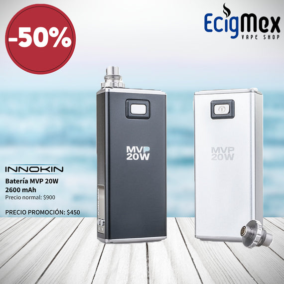 Batería Innokin MVP 20W de potencia 2600 mAh VV WV 510 thread Power Bank