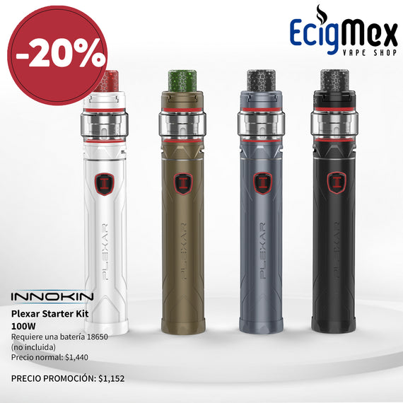 Kit Inicial Innokin Plexar 100 W varios colores fácil de usar y transportar
