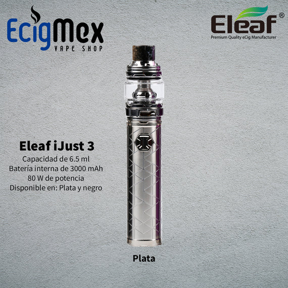Equipo Vaporizador Eleaf iJust 3 3300 mAh varios colores con resistencias Net y Multihole