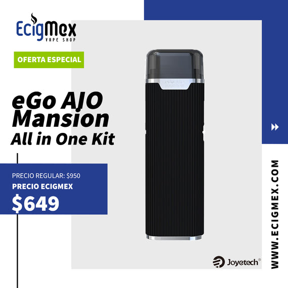 Kit Inicial POD Joyetech eGo AIO Mansion 1300 mAh varios colores con 7 luces indicadoras