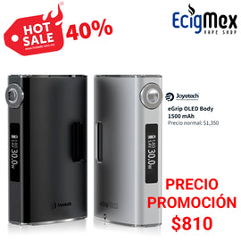 Mod Joyetech eGrip OLED CL 1500 mAh color negro diseño innovador