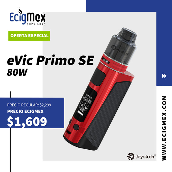 Kit Inicial Joyetech eVic Primo SE 80W de Potencia y ProCore SE Tank Requiere batería 18650 Color Rojo