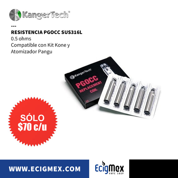 Resistencia para vaporizador Kangertech Serie PGOCC varias capacidades