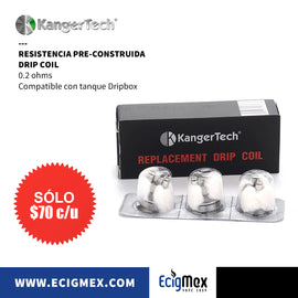 Resistencia Pre-Construida para vaporizador Kangertech Drip Coil 0.2 ohms