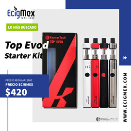 Kit Inicial Kangertech Top Evod 650 mAh Batería Integrada varios colores económico y fácil de usar