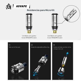 Resistencia para vaporizador Asvape Micro