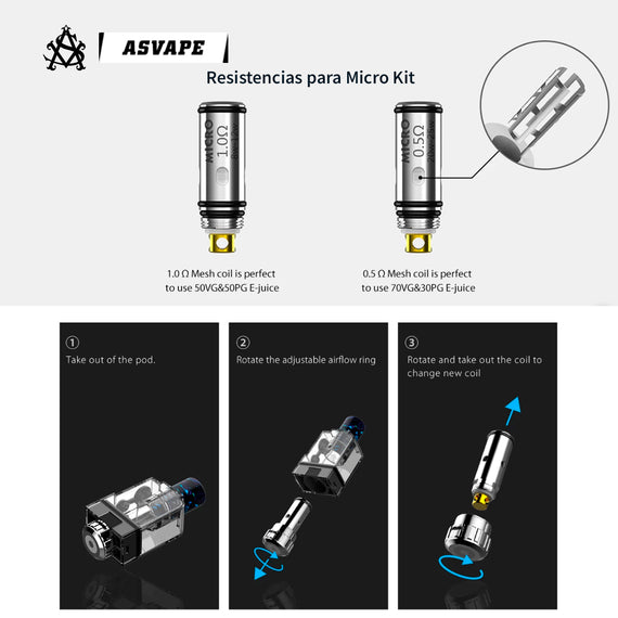 Resistencia para vaporizador Asvape Micro