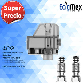 Cartucho para POD One Vape Golden Ratio con capacidad de 2 mL