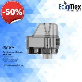 Cartucho para POD One Vape Golden Ratio con capacidad de 2 mL