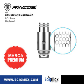 Resistencia para vaporizador Rincoe AIO Mesh y RBA Coils para Manto AIO 80W