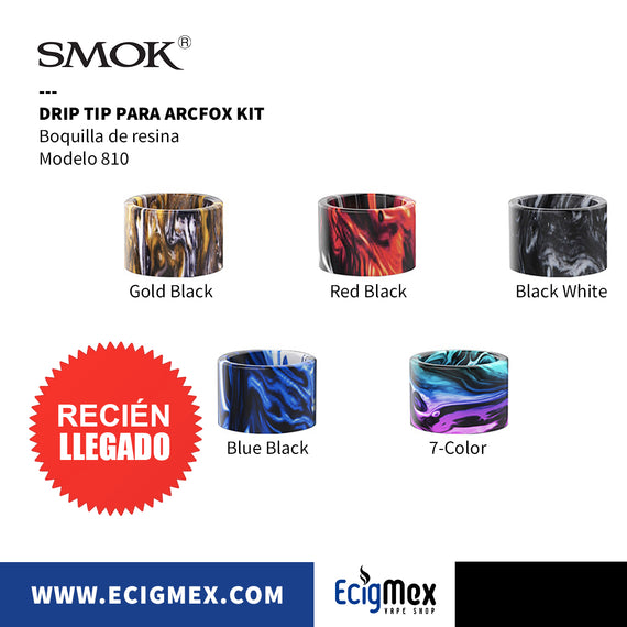 Boquilla para cigarro electrónico Smok Arcfox Resin Drip Tip 810 Varios Colores