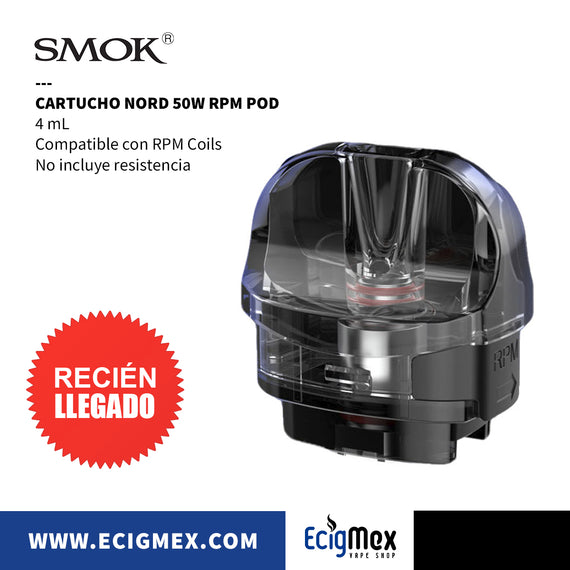 Cartucho para POD Smok NORD 50W Versión RPM, LP2 y NORD con capacidad de 4 mL