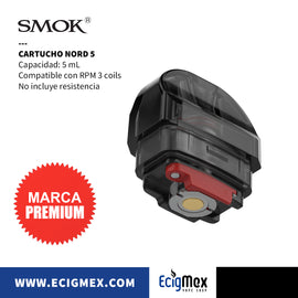 Cartucho para POD Smok NORD 5 para RPM 3 Coils con capacidad de 5 mL No incluye Resistencia