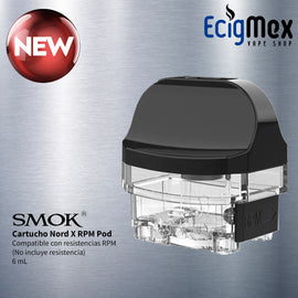 Cartucho para Vaporizador Smok NORD X Tipo RPM y RPM2 gran capacidad de 6 mL