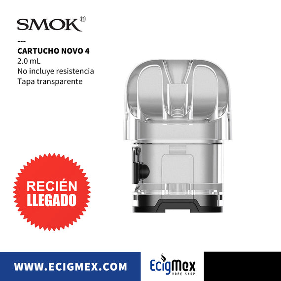 Cartucho para POD Kit Smok NOVO 4 Traslúcido Capacidad 2 mL