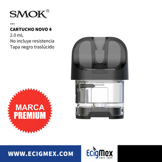 Cartucho para POD Kit Smok NOVO 4 Traslúcido Capacidad 2 mL